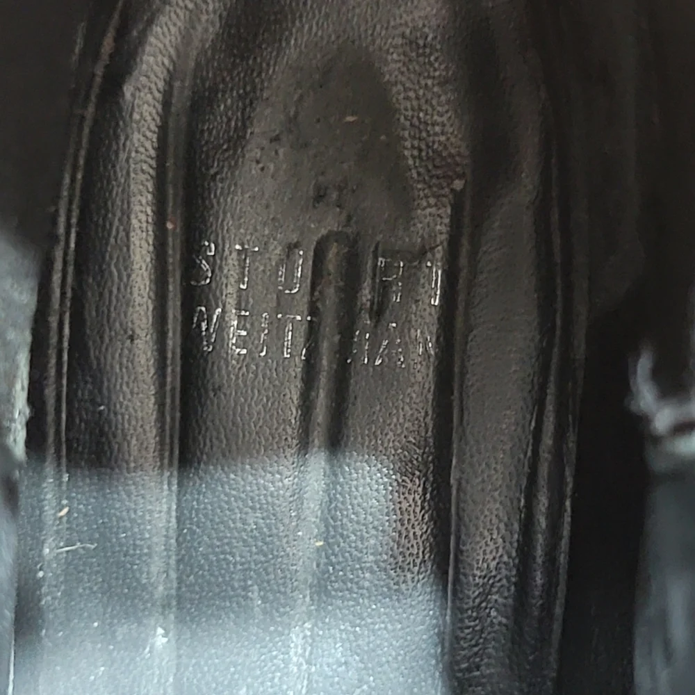 Stuart Weitzman MANLOW Black Leather Ankle Bootie Salon Boots Women's Size 9M. - Picture 9 of 10